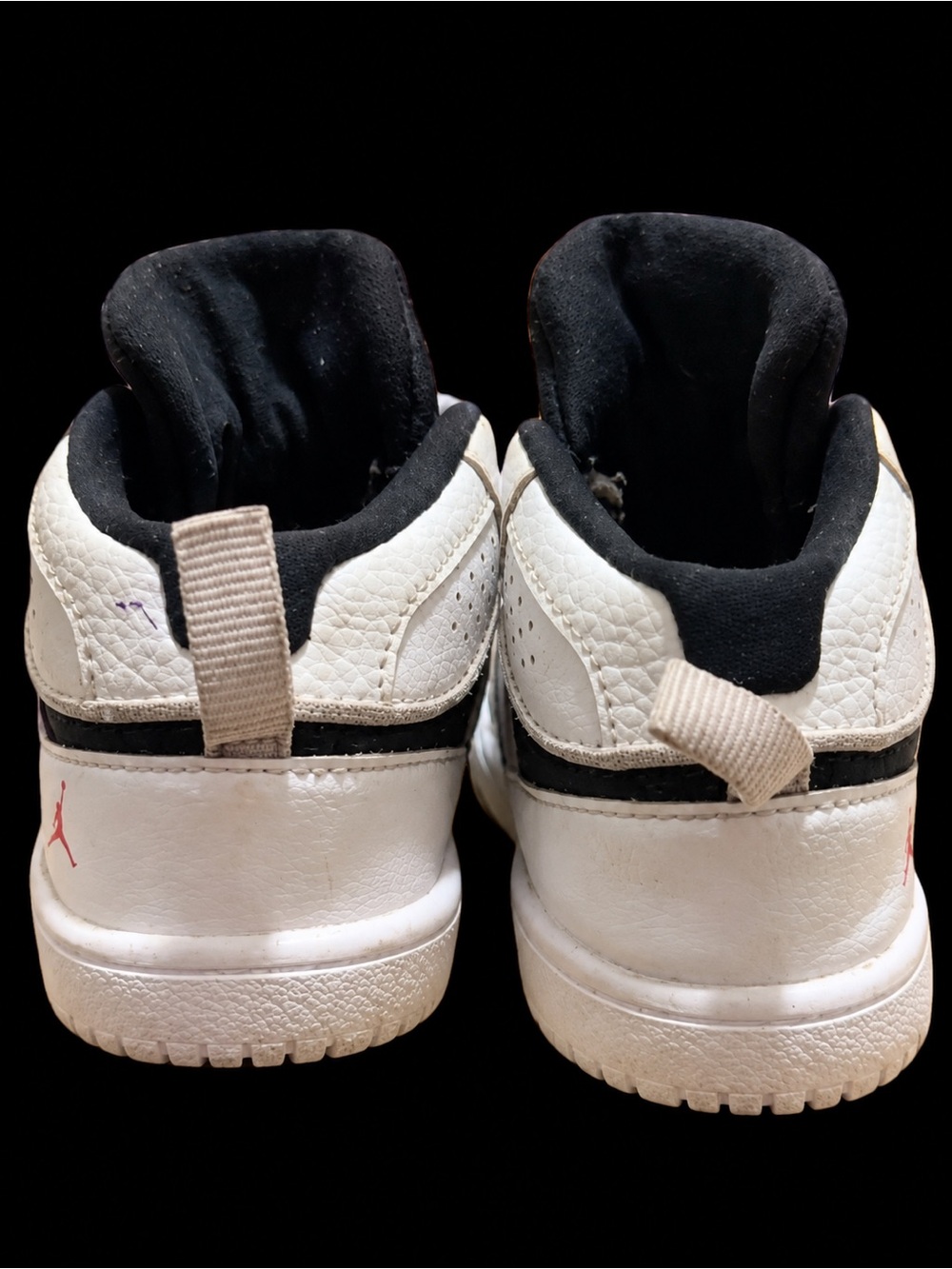 Jordan Kids' White and Black Low-Top Sneakers 7c